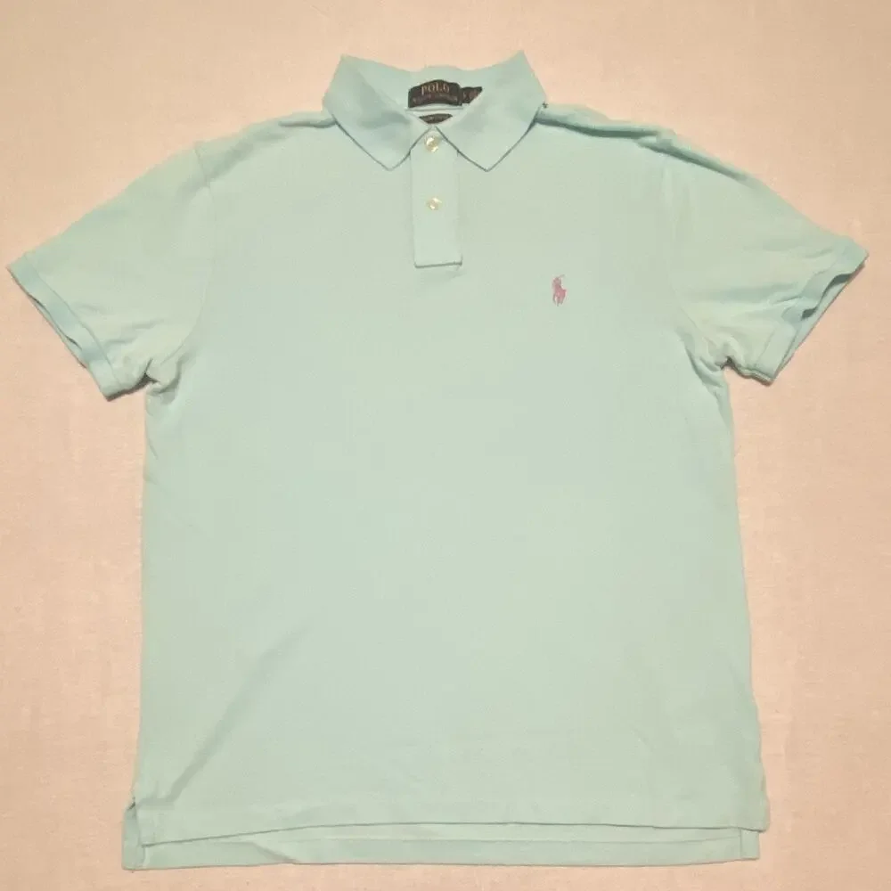 Polo Ralph Lauren Custom Slim Fit Polo Shirt Men’s L mint green Solid Cotton